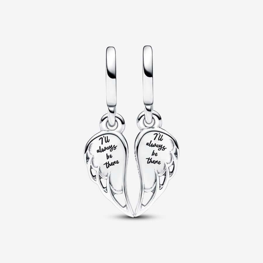 Шарм-подвеска Pandora Moments Sparkling Splitable Angel Wings, серебро/синий — фото 2