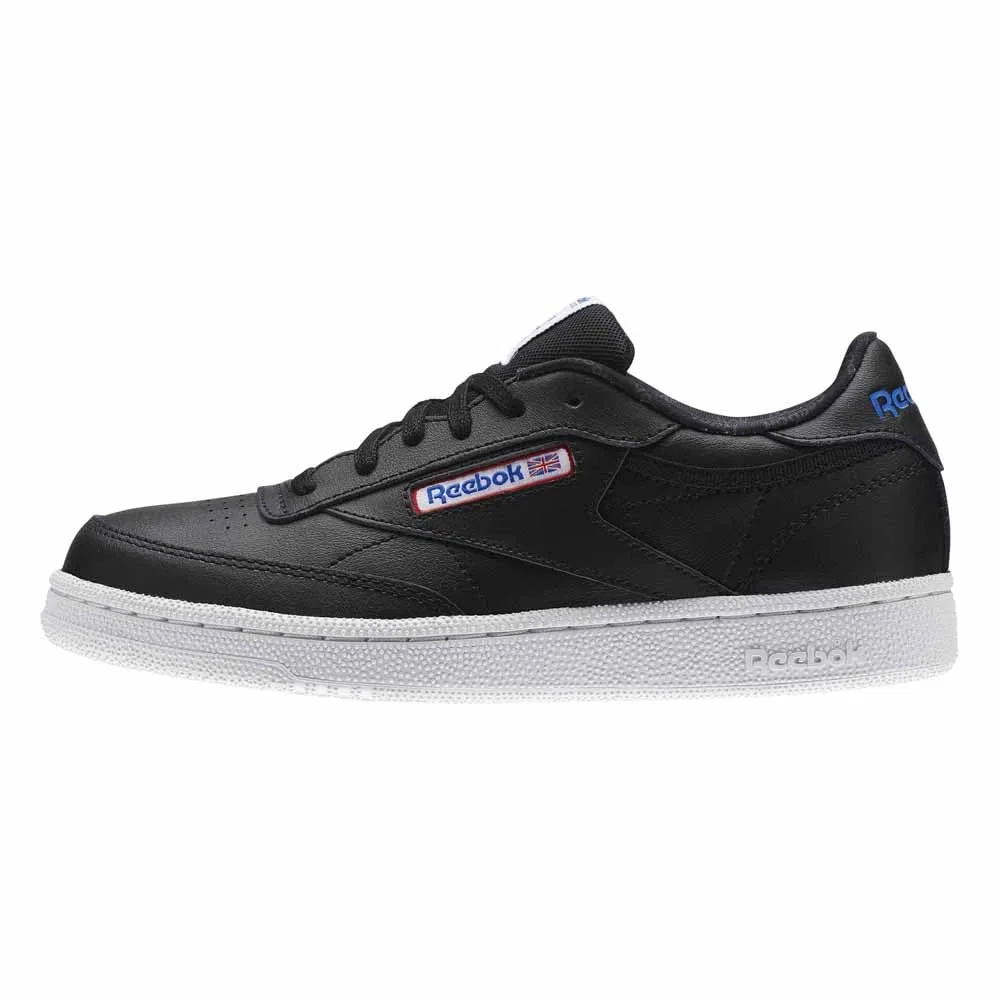 Детские кроссовки для мальчиков Leather Reebok Club C, Black White Blue Red So Black White Vital Blue Primal Red — фото 4