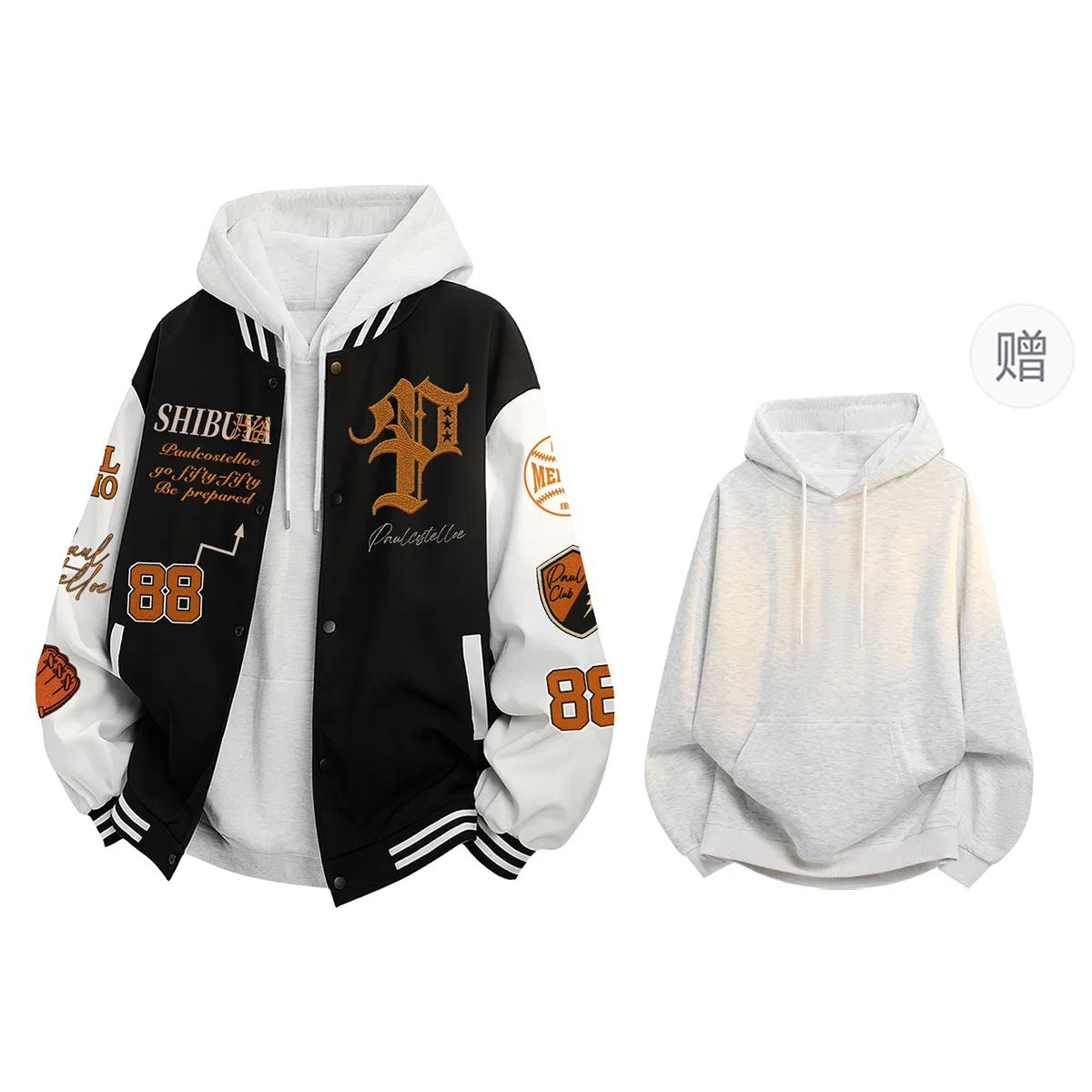 Детский бомбер с принтом, с капюшоном, Baseball Jacket Unisex, Paul Costelloe — фото 3