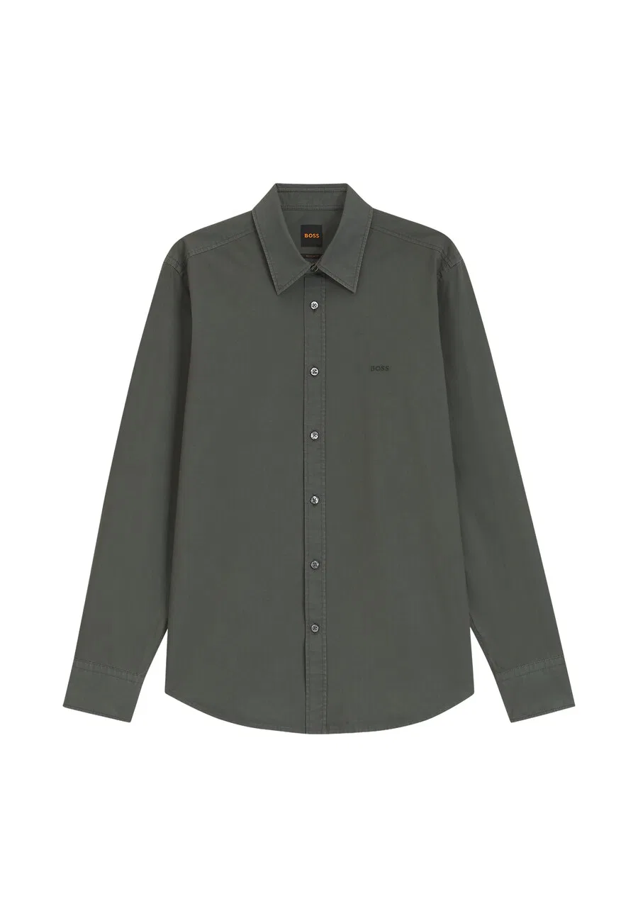 Рубашка BOSS Regular fit Button Up Shirt 'Relegant_6' оливкового цвета