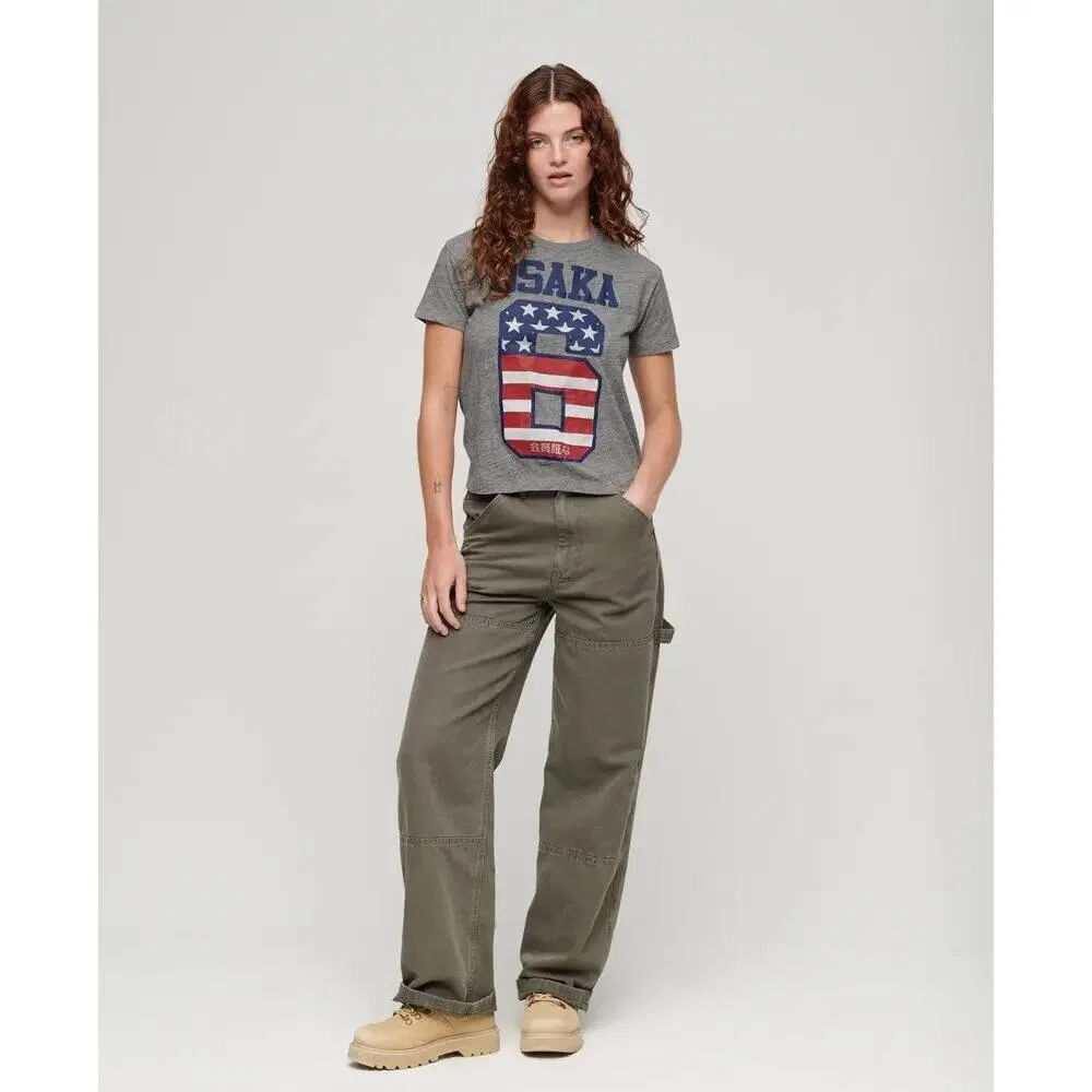 Женская футболка с принтом Superdry 90& Osaka 6, Grau — фото 3