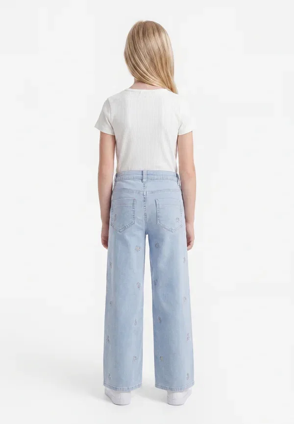 Джинсы хлопок Name It Wide leg - relaxed fit jeans, Light Blue Denim, светло-голубой — фото 2