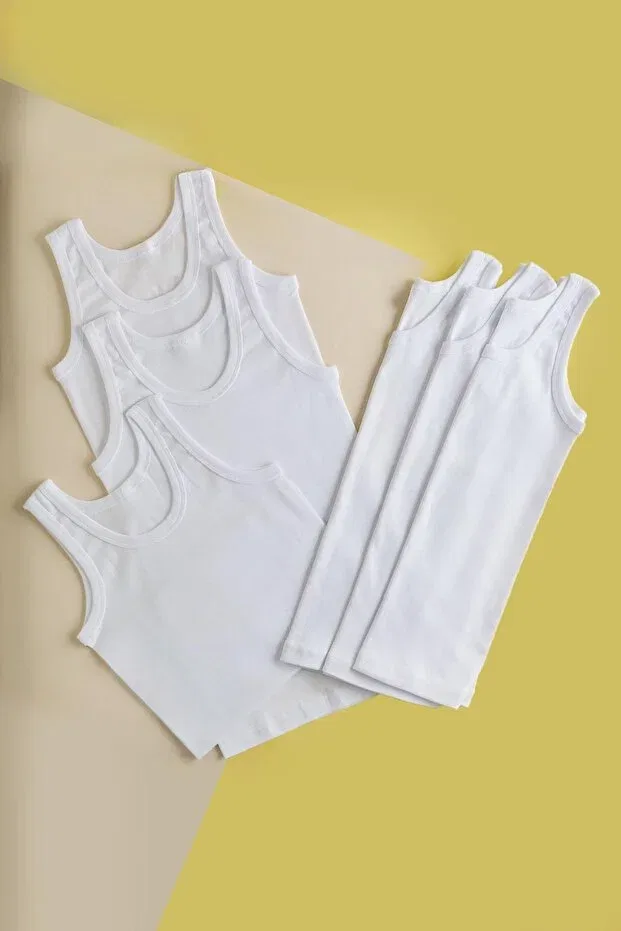 Детское для мальчиков белье с толстыми бретелями 6-шт Basics Katia&Bony, White