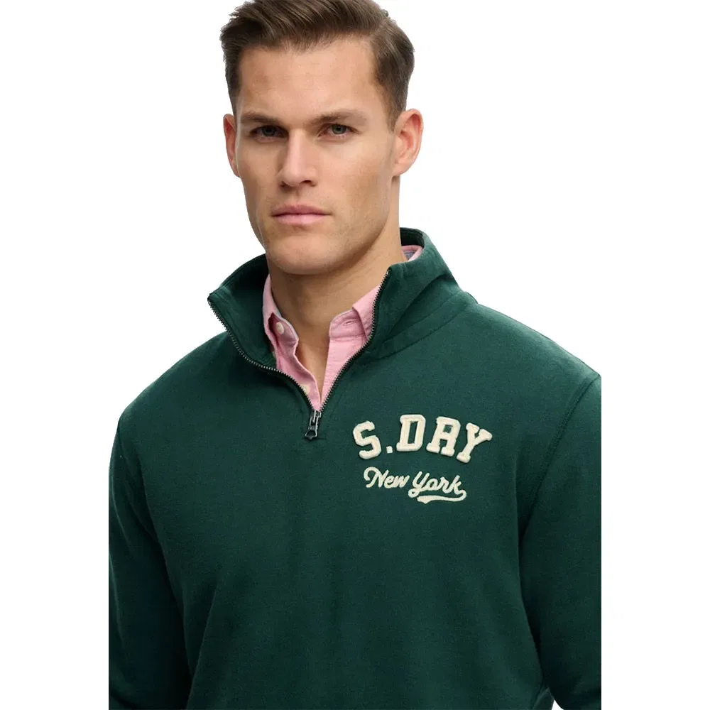 Мужской свитшот с полузастежкой-молнией Vintage Athletic Superdry, Green — фото 4