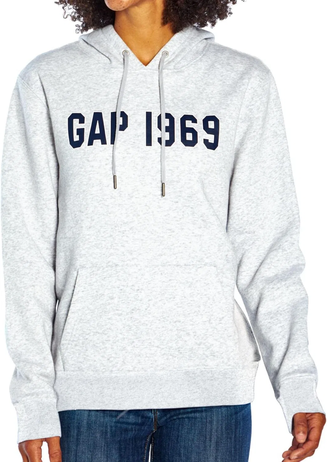 Женская худи GAP с логотипом, хлопок/полиэстер, Heather Grey