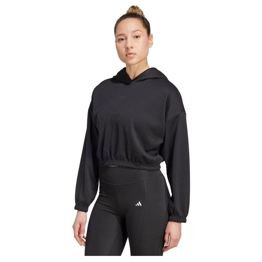 Женский свитшот с капюшоном MO COVER-UP adidas, Фиолетовый — фото 2