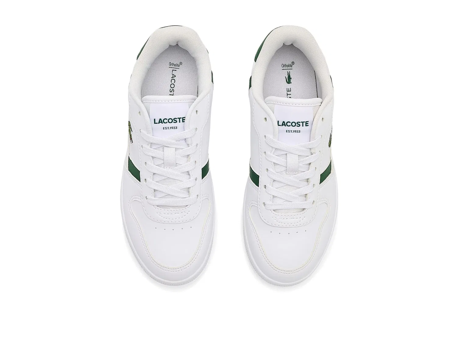 Кроссовки с Т-образными зажимами (для маленьких и больших детей) Lacoste Kids, White/Dark Green — фото 3
