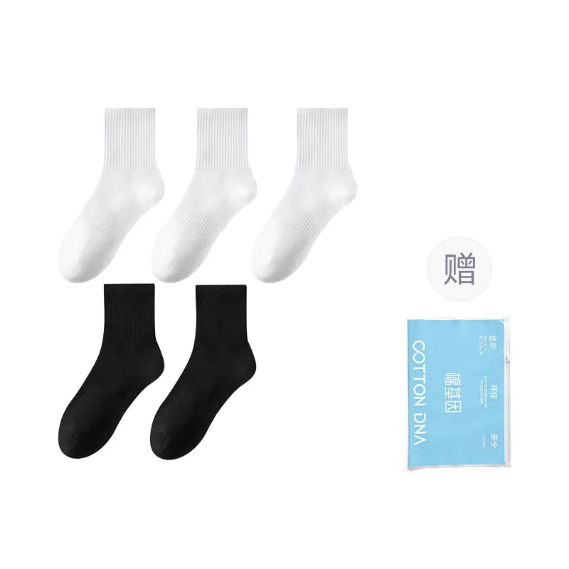 Детские носки 5 пар Cotton Gene, 3 Белых/2 Черных