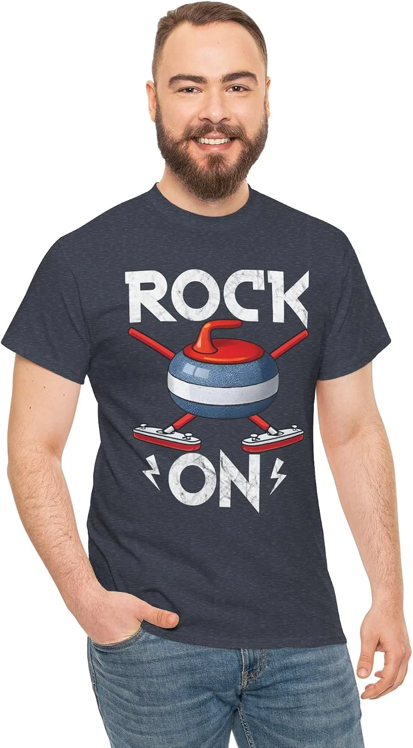 Футболка ретро-дизайн Rock On Gildan 5000, Heather Navy — фото 2