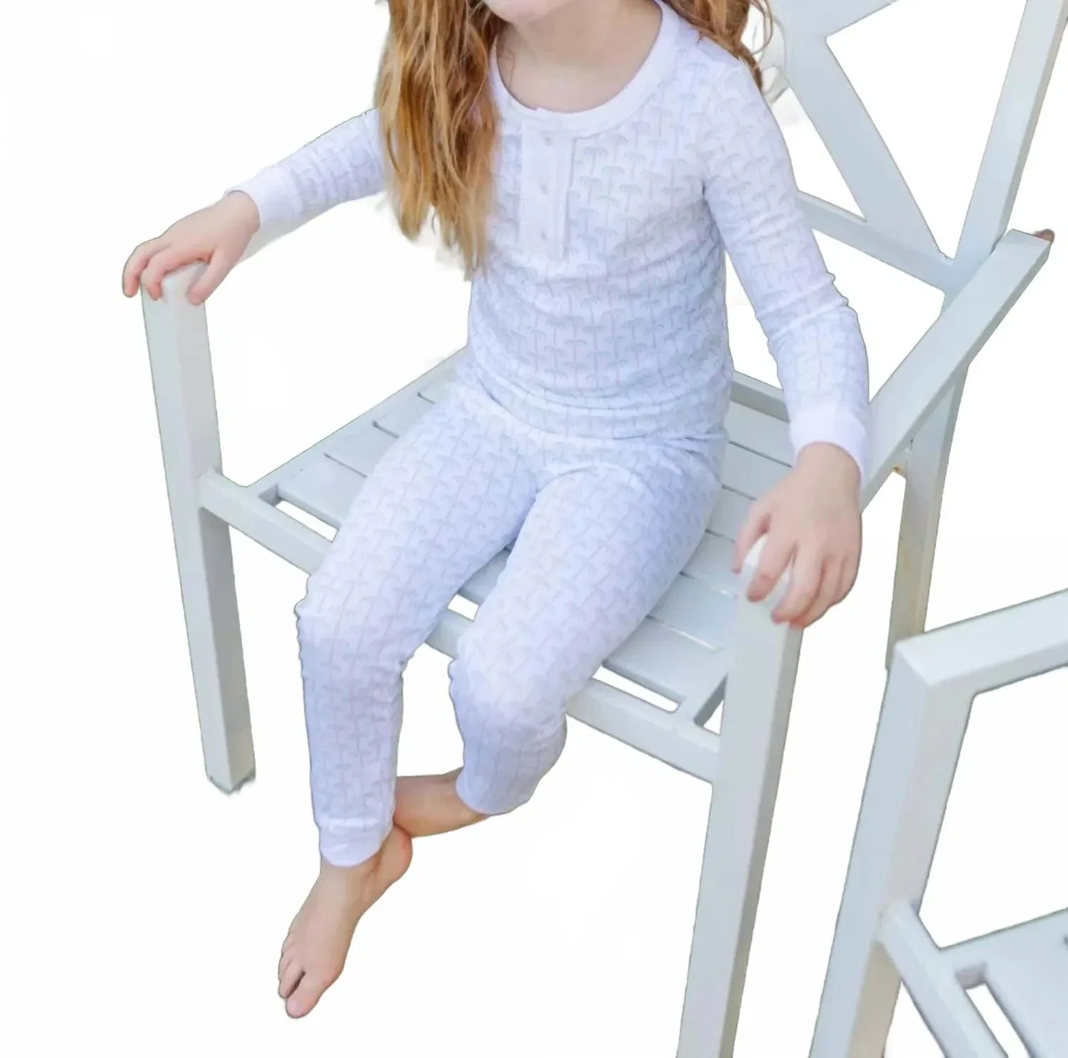 Детская пижама для девочек с принтом Alden Pajamas lila + hayes, Pacific Palms Pink