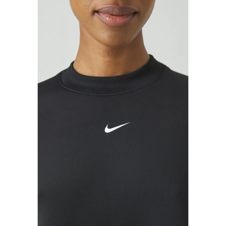 Женский свитшот-кроп оверсайз с принтом Dri Fit Oversize Crew Neck Crop Sweatshirt Nike, Черный — фото 3