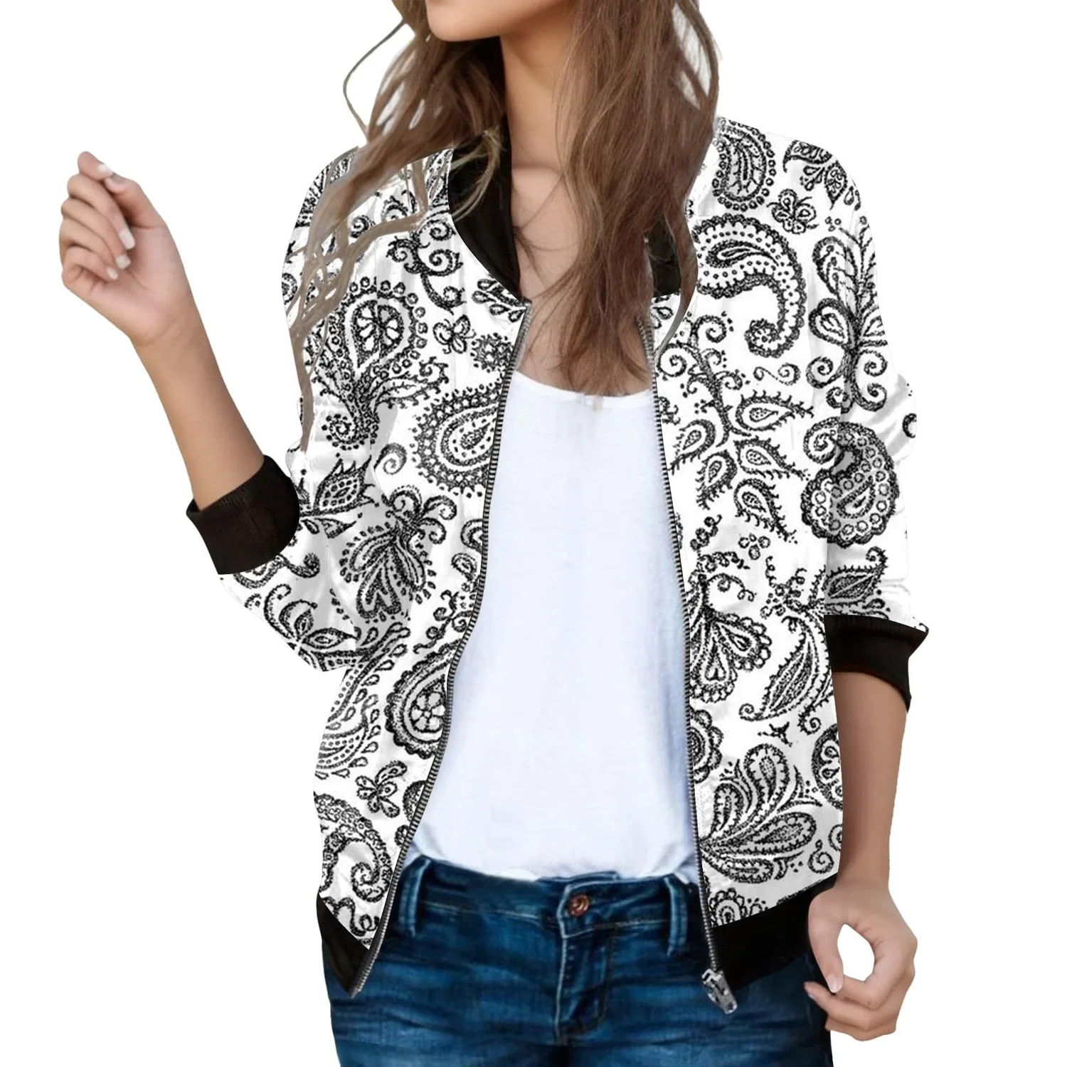 Женская куртка-косуха с вышивкой Y2K Slim Long Sleeve Jacket, Grey