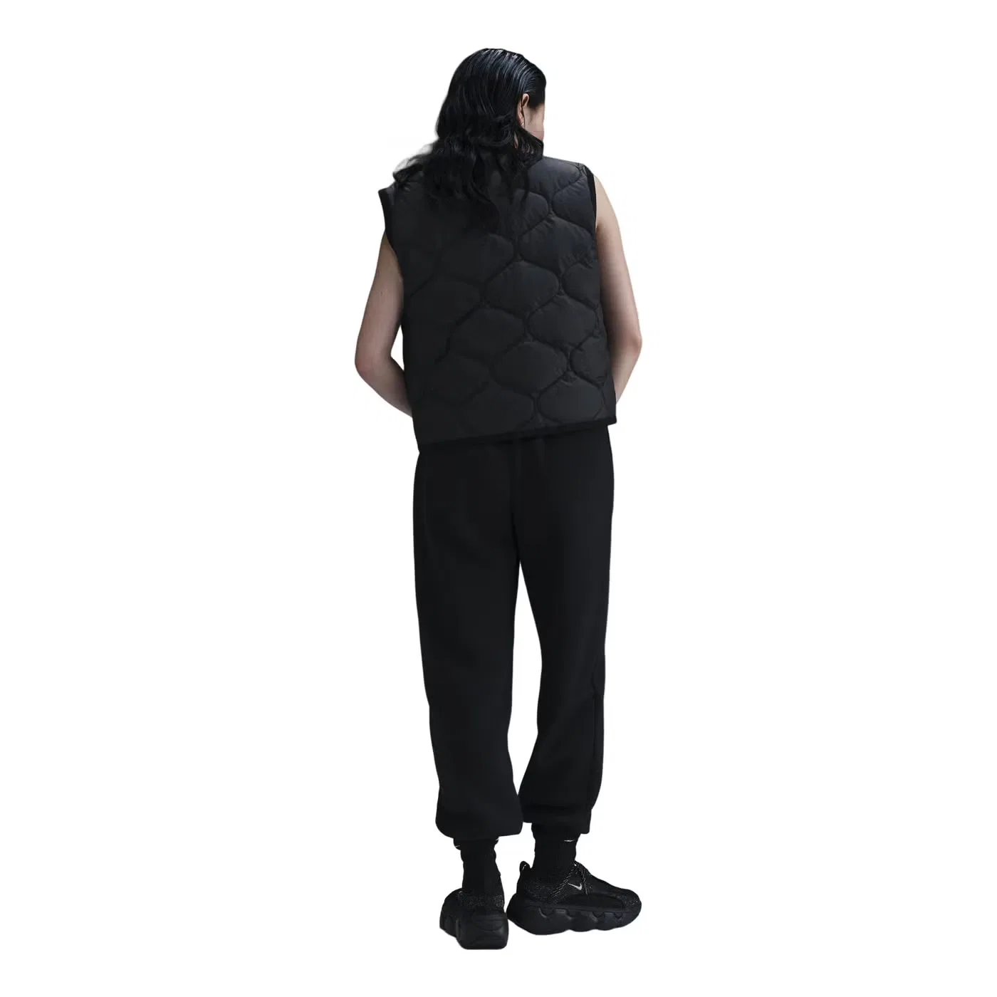 Спортивные штаны с высокой посадкой Oversized Phoenix Fleece Nike, черный — фото 2