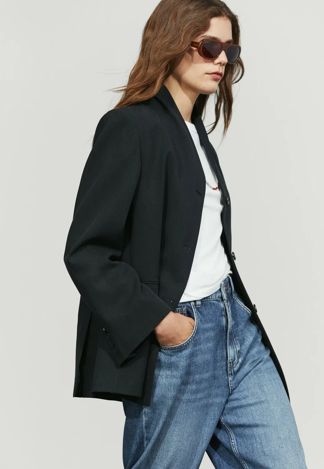 Короткая шерсть Massimo Dutti, Mottled Dark Blue — фото 2