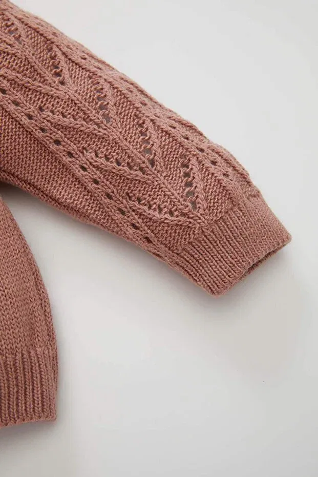 Детский кардиган для девочек хлопковый Basics Defacto, Burgundy-Br128 — фото 3