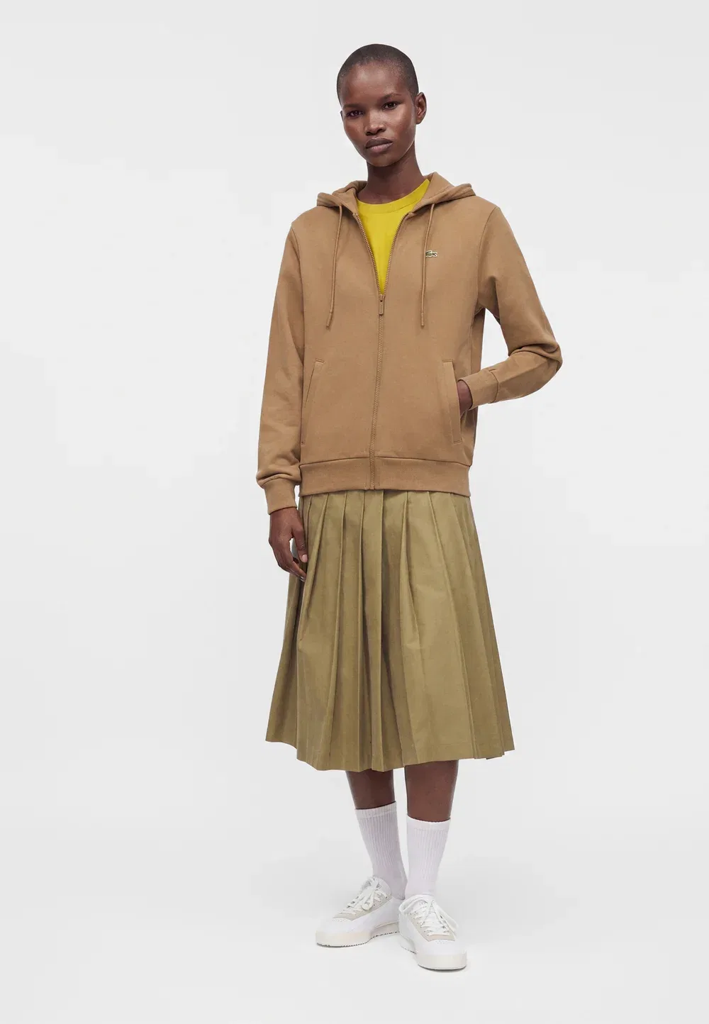 Толстовка Lacoste Cookie на молнии, спортивная, однотонная — фото 2
