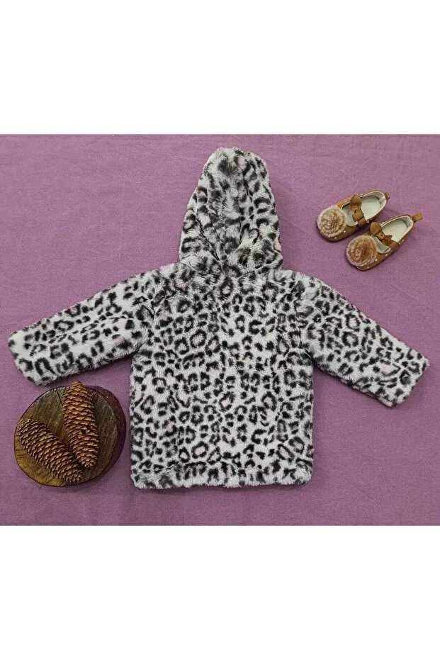 Детское пальто для девочек с принтом Leopard Printed Wellsoft Inner Lined Welkin, Leopard Pink — фото 4