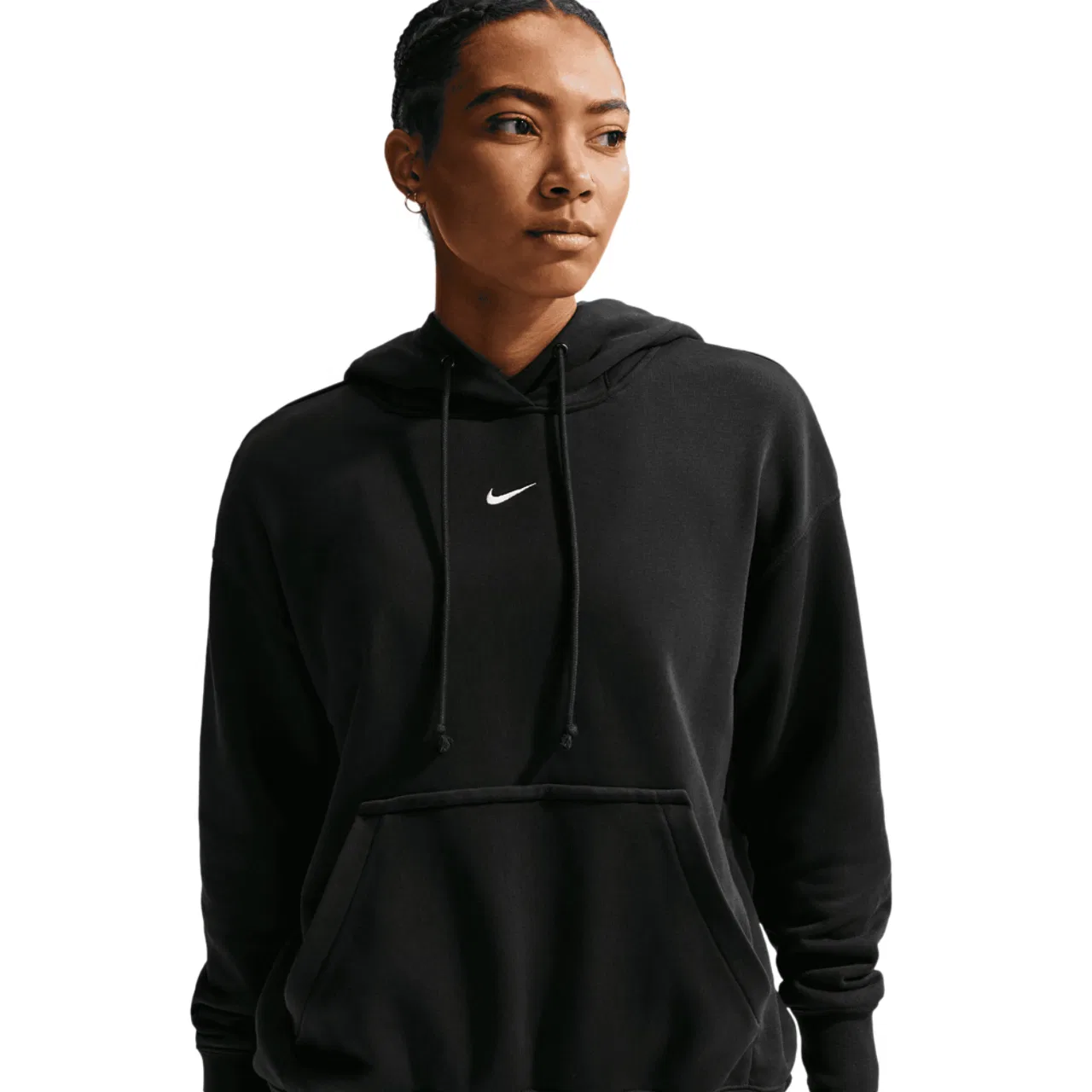 Женское худи Phoenix Fleece OS Pullover Nike, белый/черный