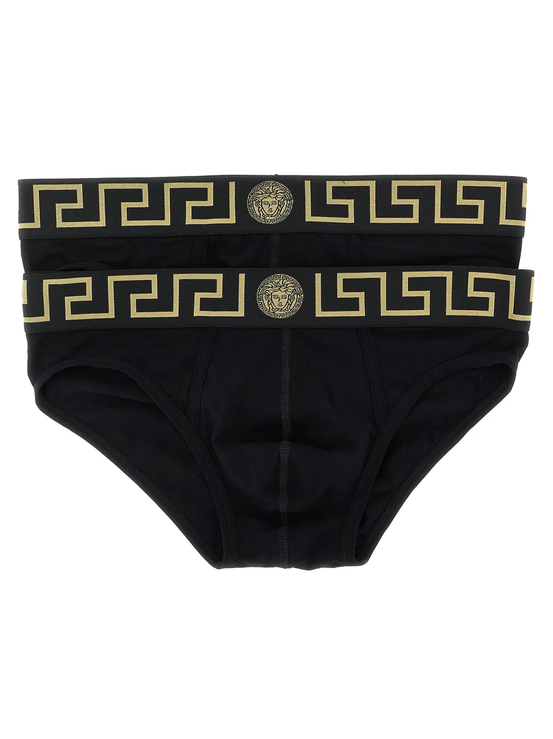 Мужские трусы-слипы эластичные комплект 2 шт Greca Versace, Black