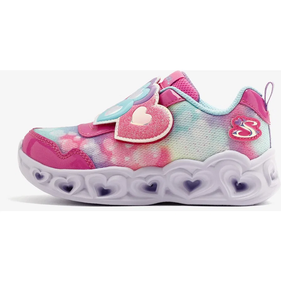 Кроссовки детские с подсветкой Heart Lights Lovin Reflection Skechers, Розовый