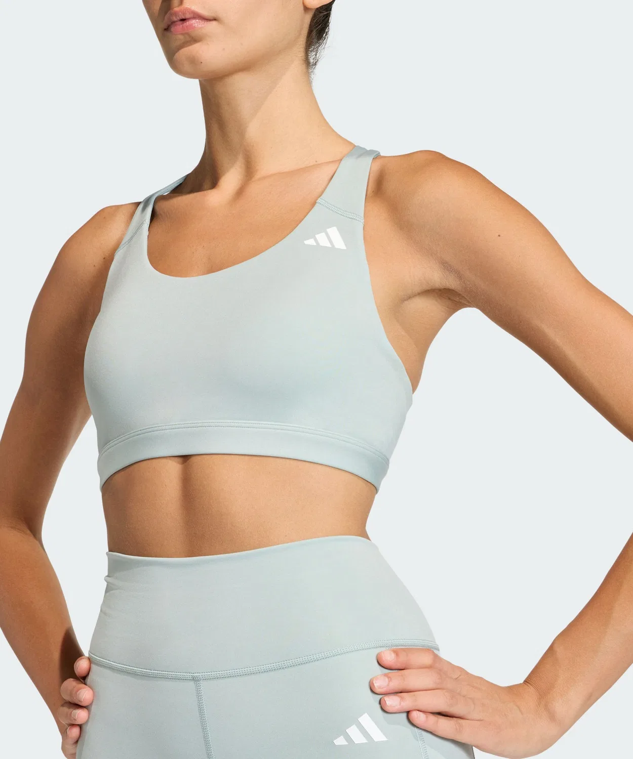 Женский спортивный бюстгальтер средней поддержки Climacool Optime Essentials Workout Medium Support Bra Adidas, Green