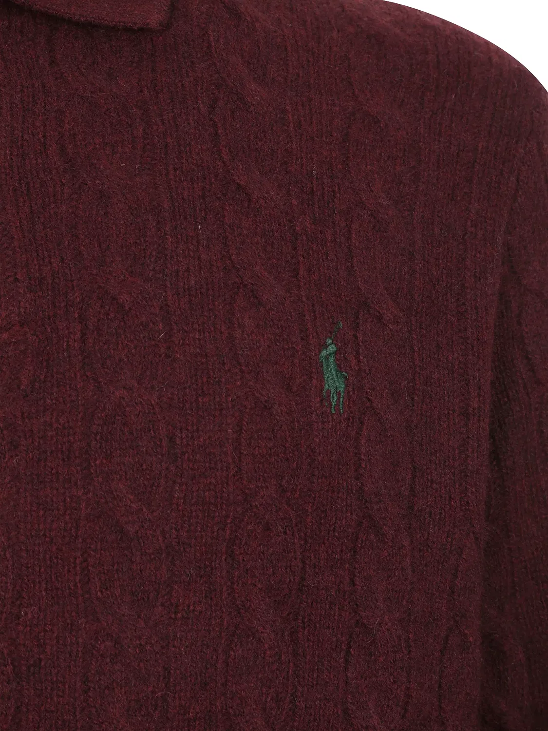 Поло фактурной вязки из шерсти и кашемира Polo Ralph Lauren, красный — фото 2
