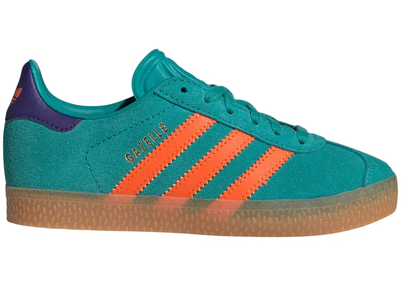 Детские кроссовки с низким профилем Adidas Gazelle, Pure Teal/Impact Orange/Collegiate Purple