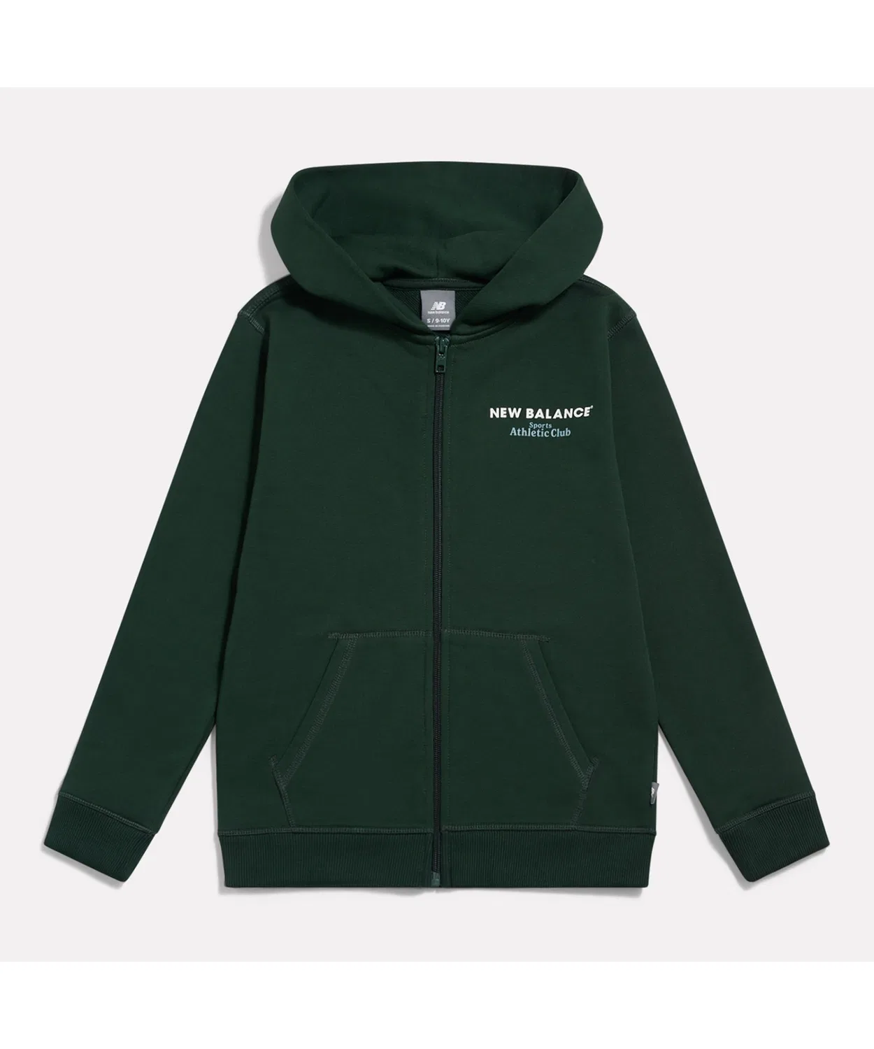 Детский худи с длинным рукавомSports Club Graphic Full Zip New Balance, Dark Green