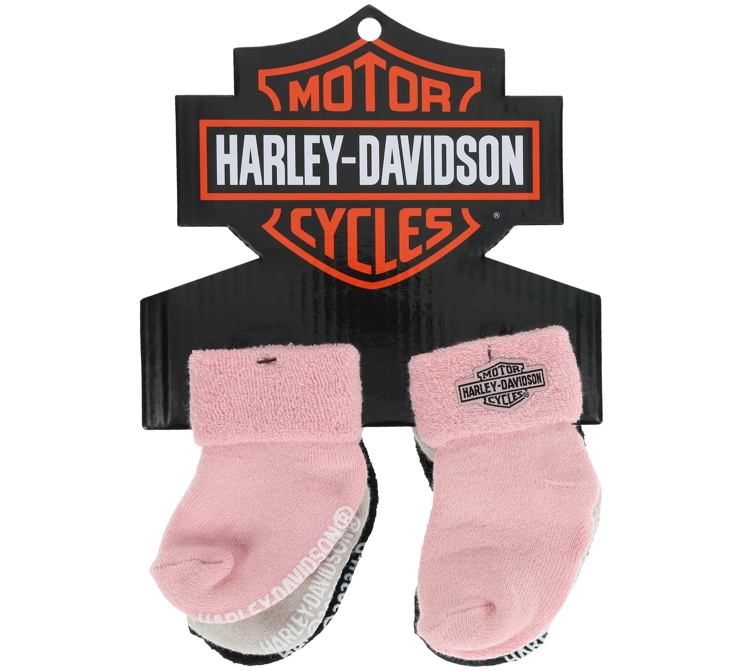 Детские носки-комплект 3 пары с принтом логотипа Harley Davidson, Black/Dusty Pink/Cream