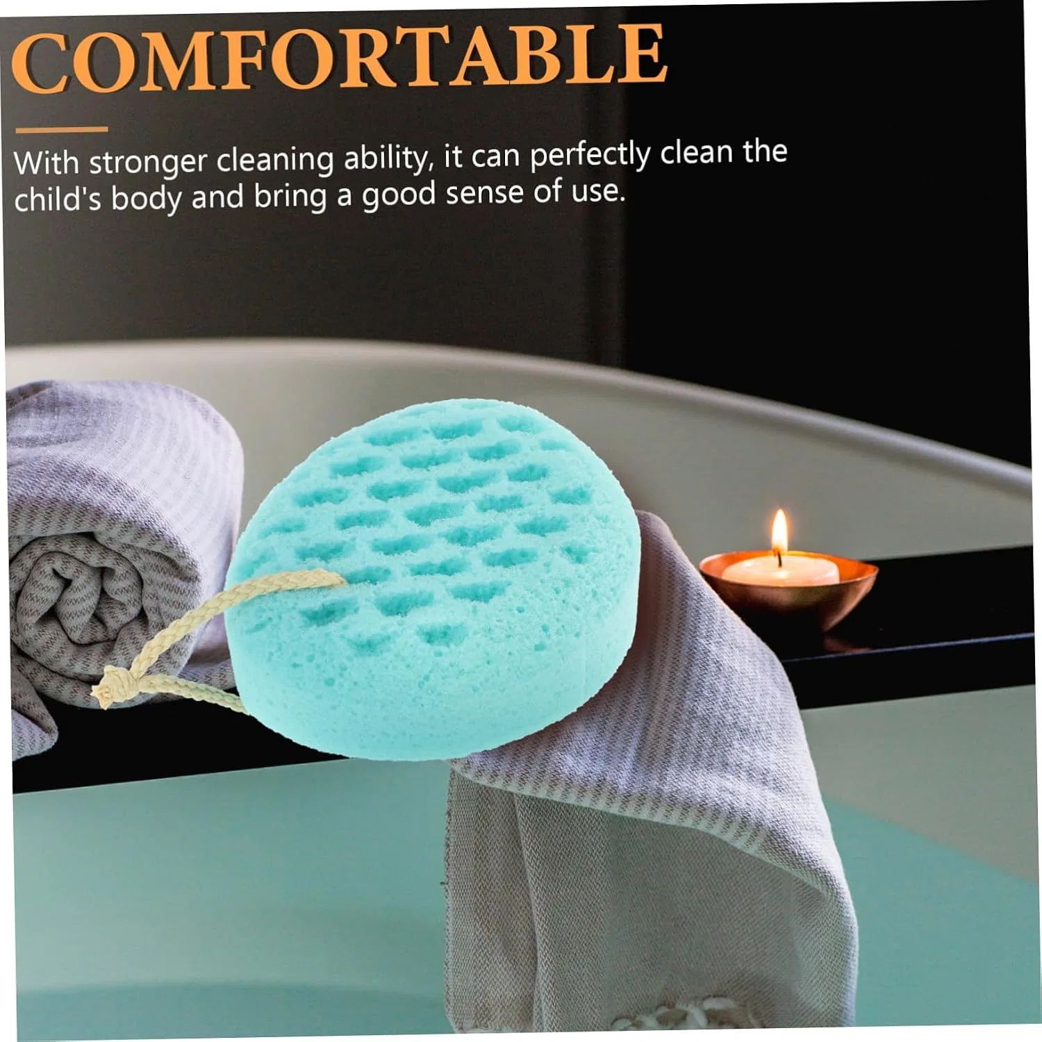 Мочалка для душа Dacron Bath Ball, Minkissy, 5 шт, 14x12x6 см, Blue — фото 4
