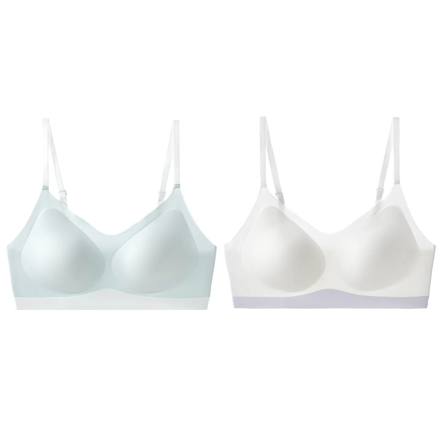 Детский бюстгальтер-топ без застежки Red Bean, Цвет: [2 pieces] tooth white + light blue