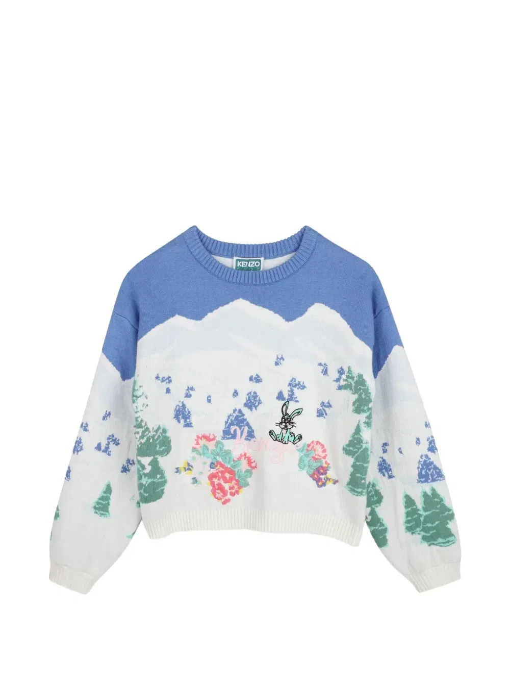 Свитер вязки интарсия Kenzo Kids, белый