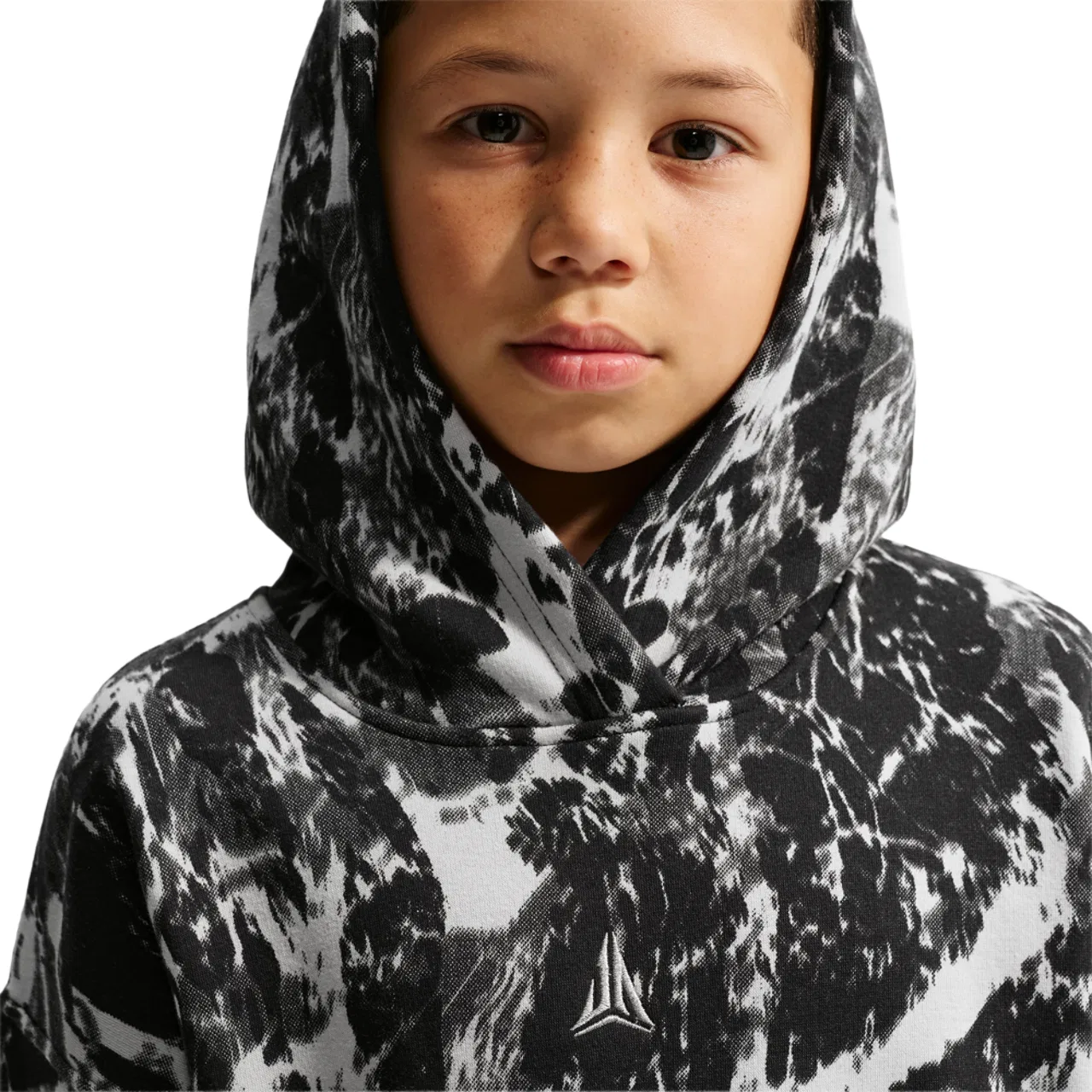 Детское худи для мальчиков с принтом Nike Club Fleece AOP Hoodie Nike, Black/Gray — фото 3