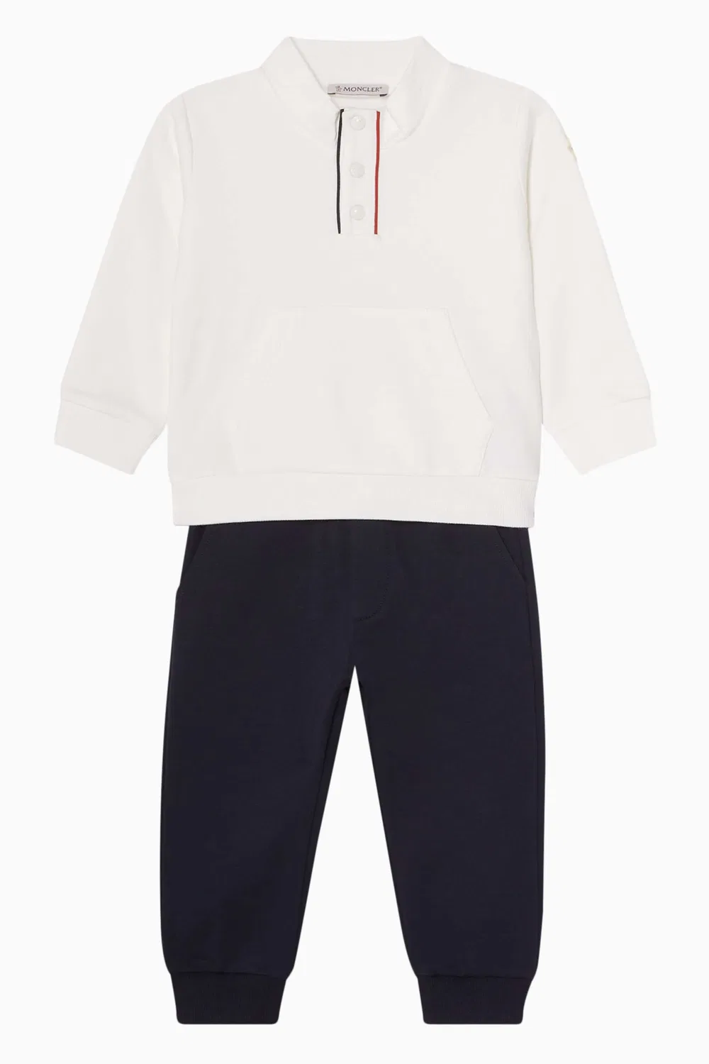 Комплект худи на молнии и штанов Moncler Enfant, белый