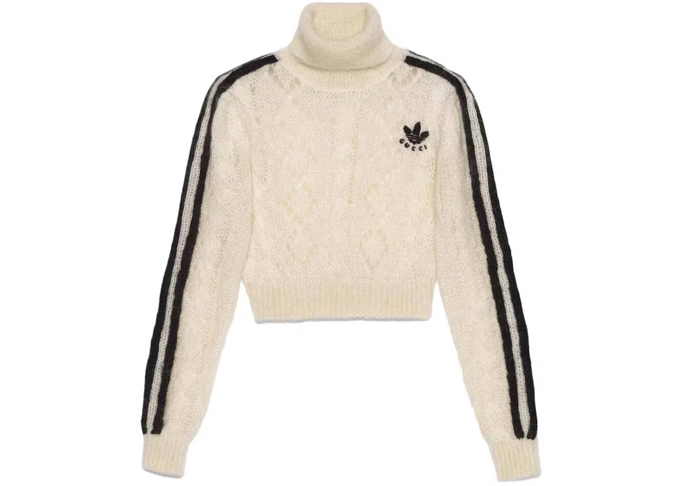 Женский свитер из мохера Gucci x Adidas Mohair Knit Sweater, Ivory