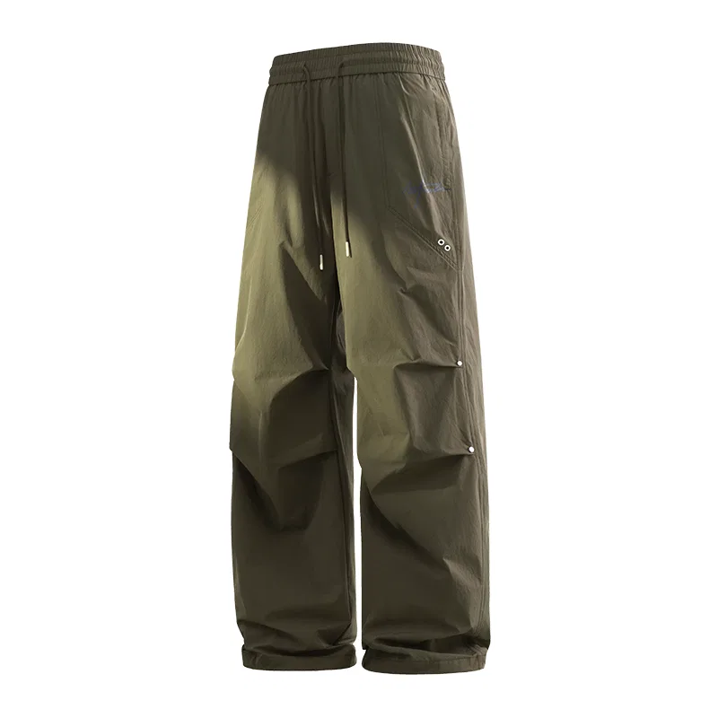Детские брюки прямого кроя Parachute Outdoor, Olive Green (Pen End Light Shadow Pants Logo), MINISO, Olive Green