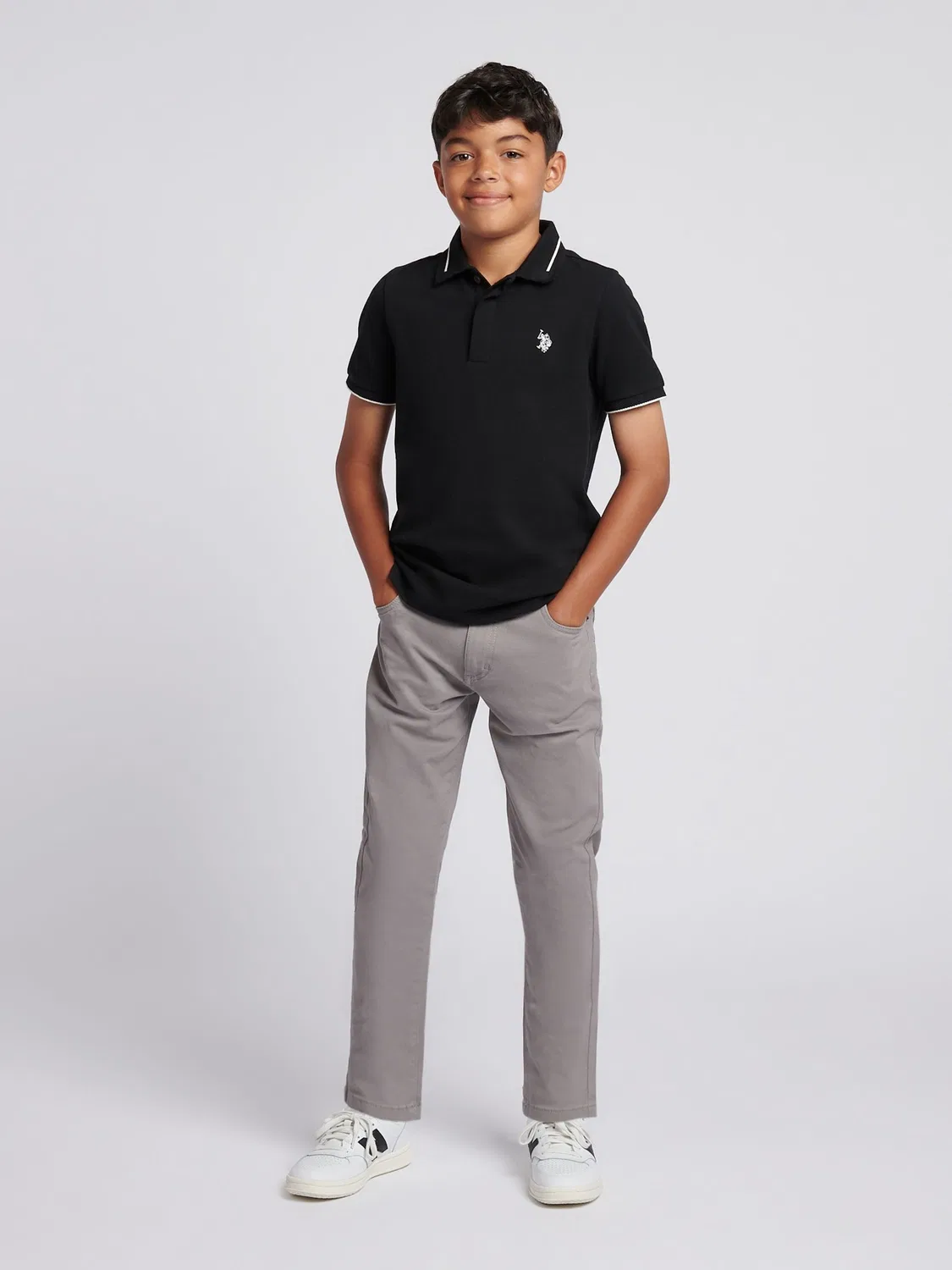 Поло U.S. Polo Assn Smart Pique, черный — фото 3