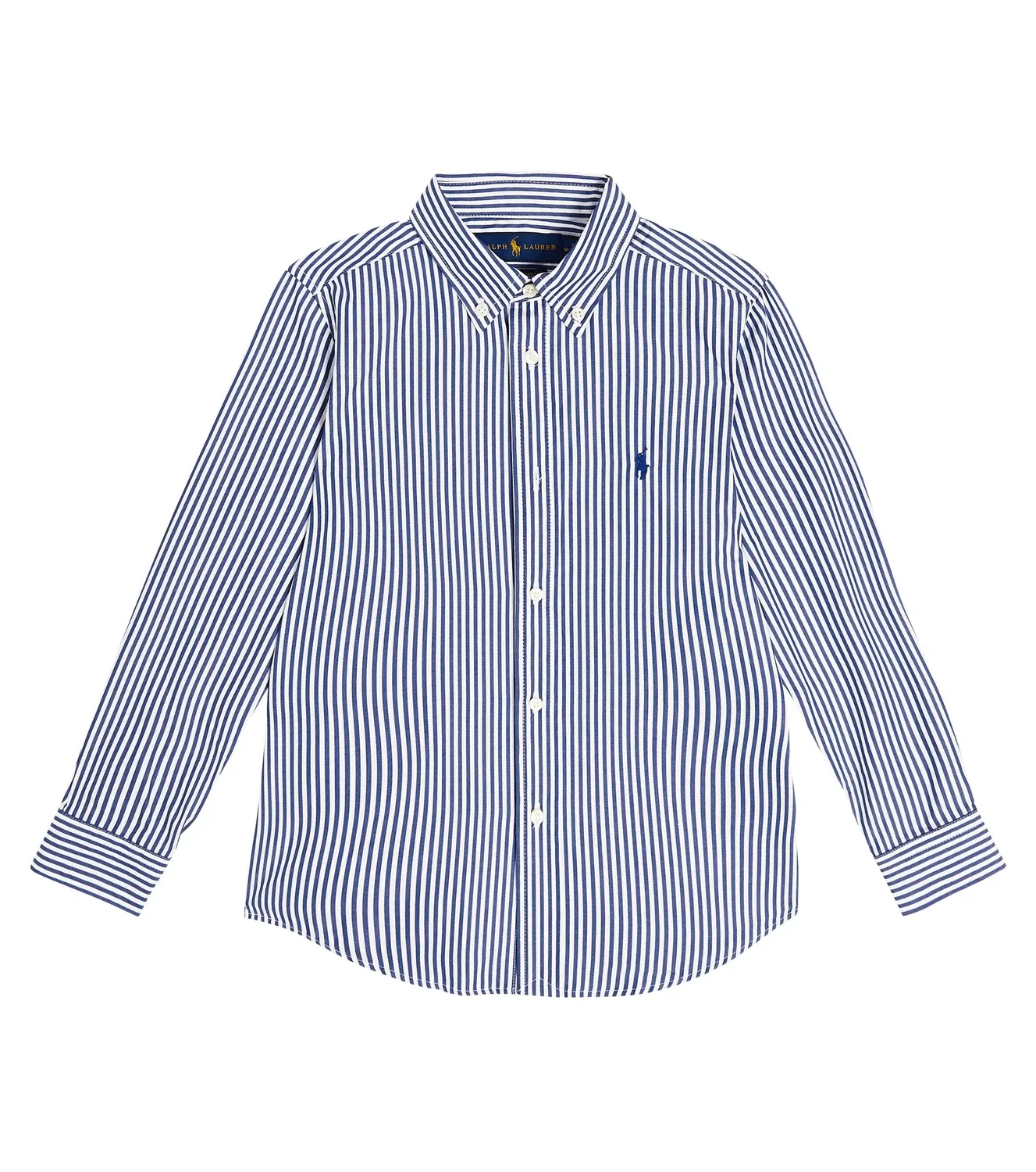 Рубашка из хлопкового поплина в полоску Polo Ralph Lauren Kids, синий