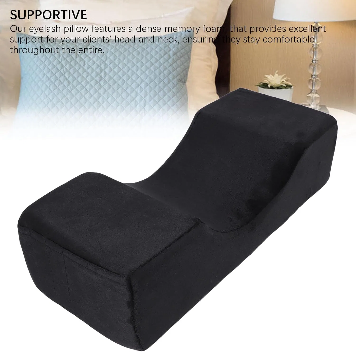 No brand Подушка для ресниц U-образная Fockety из Memory Foam, Schwarz — фото 4