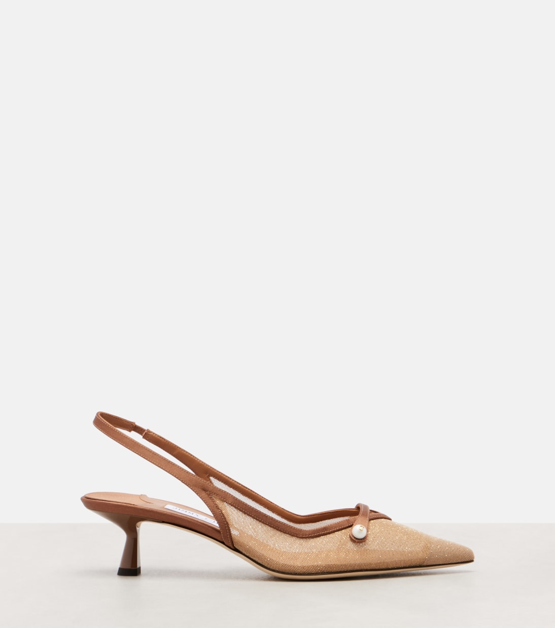 Amita 45 босоножки-лодочки с ремешком и кожаной отделкой Jimmy Choo, Toffee/Tof — фото 4