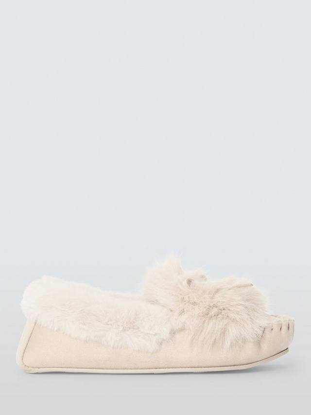 Мокасины-тапочки из искусственного меха John Lewis, Beige