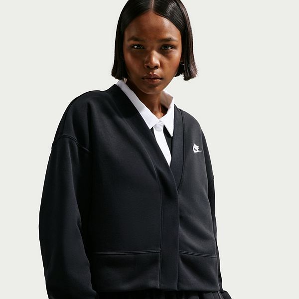 

Женский кардиган club fleece свободного кроя Nike, Black