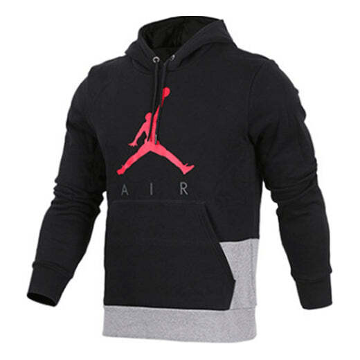 

Толстовка Men's Air Jordan Logo Printing Colorblock Fleece Lined Black, черный