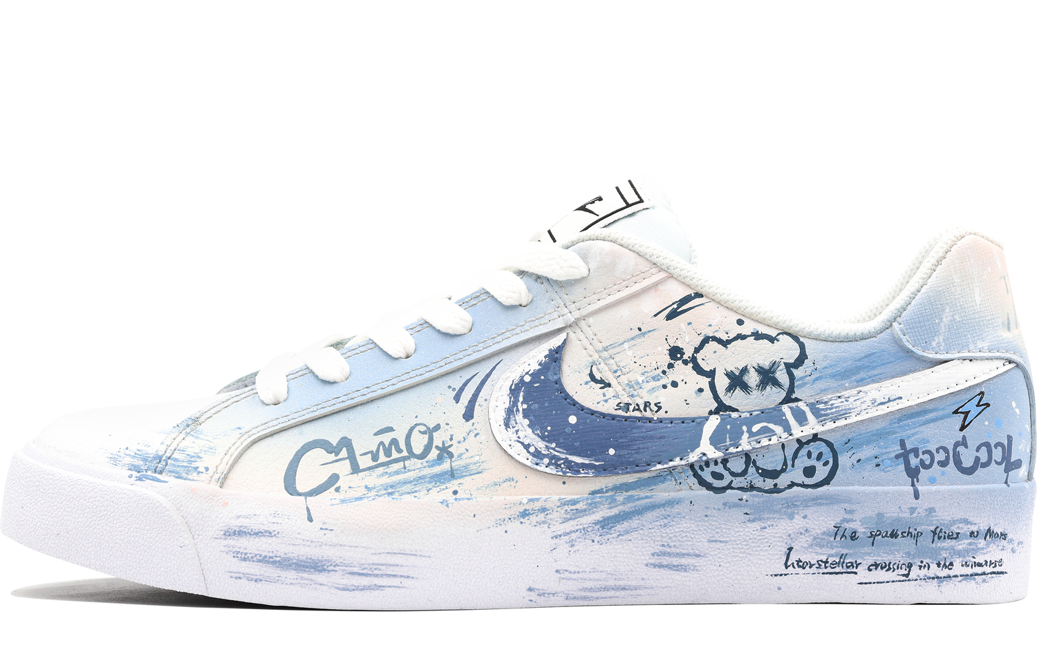 

Кроссовки Nike Court Royale Skateboarding Shoes Unisex Low-top White, синий/серый