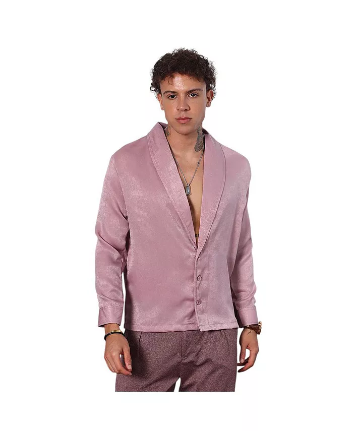 

Мужская рубашка с шалью воротником Flamingo Pink Campus Sutra, розовый