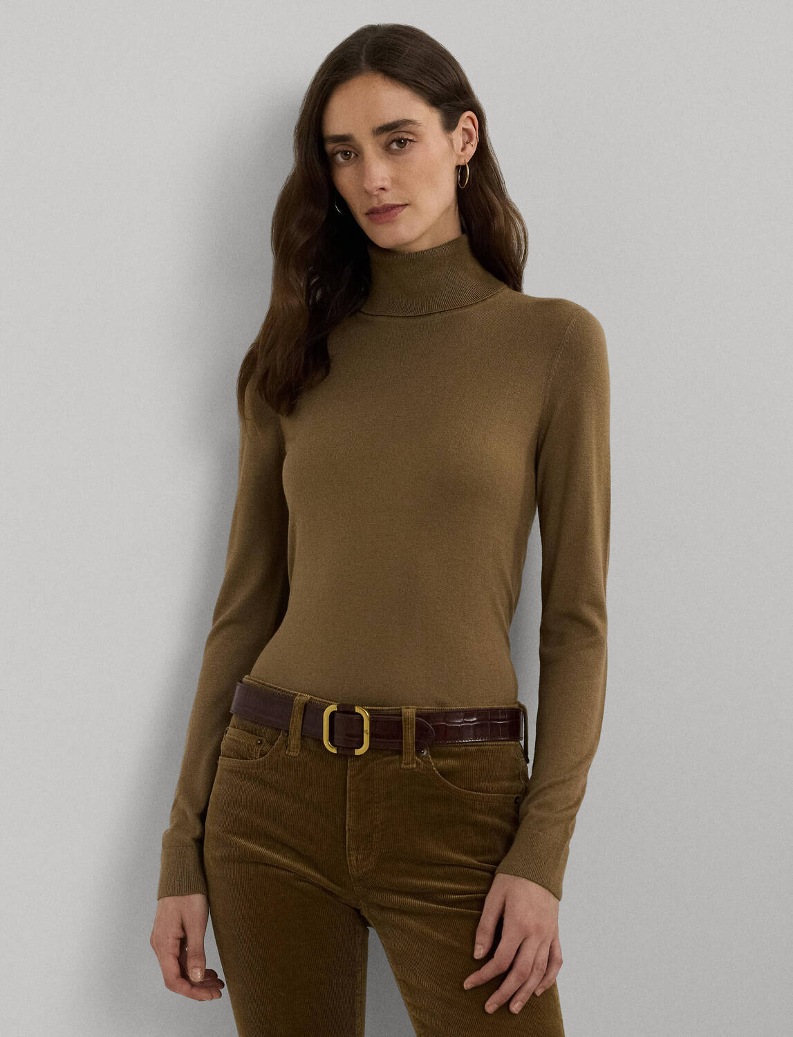 

Свитер LAUREN RALPH LAUREN Slim Fit, оливково-зеленый