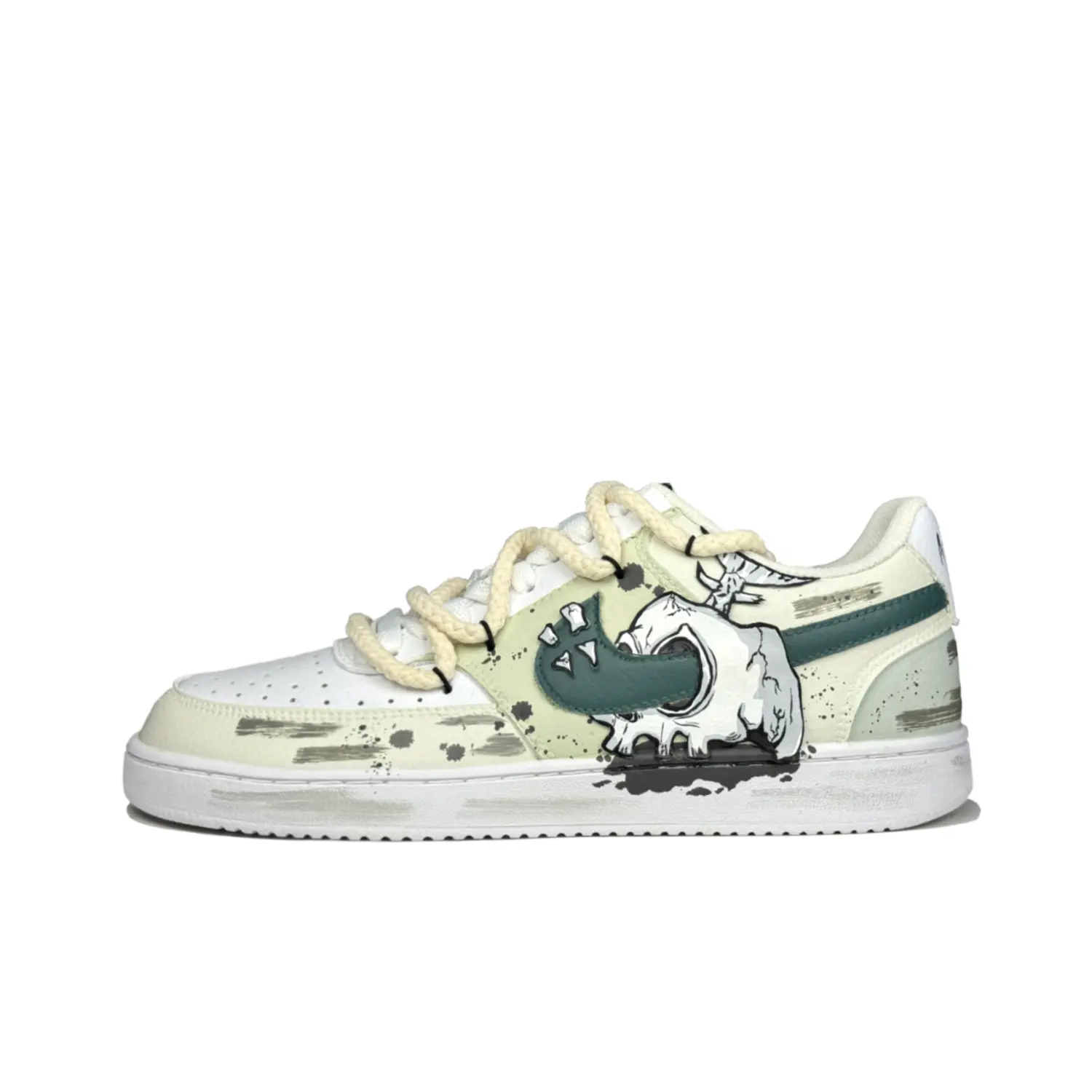 

Кроссовки Nike Court Vision 1 Skateboarding Shoes Men Low-top Beige, цвет Matcha