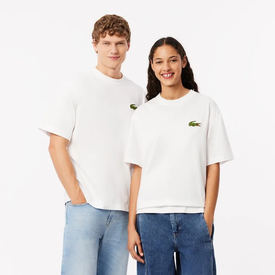 Футболка Loose Fit Heavy Badge LACOSTE, белый — фото 4