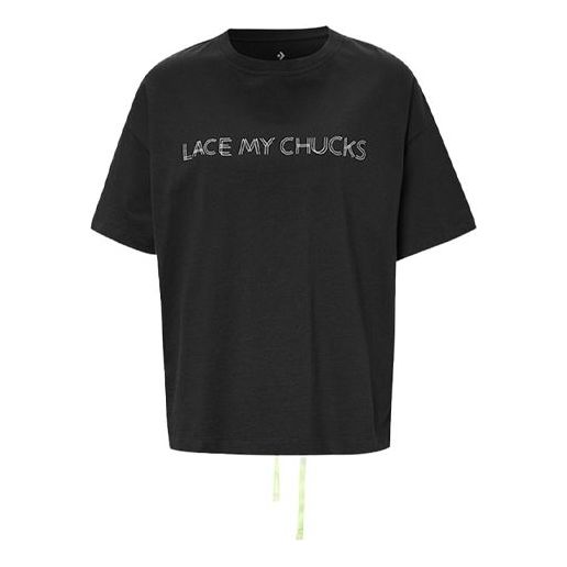 

Футболка back lace design short-sleeved black Converse, черный