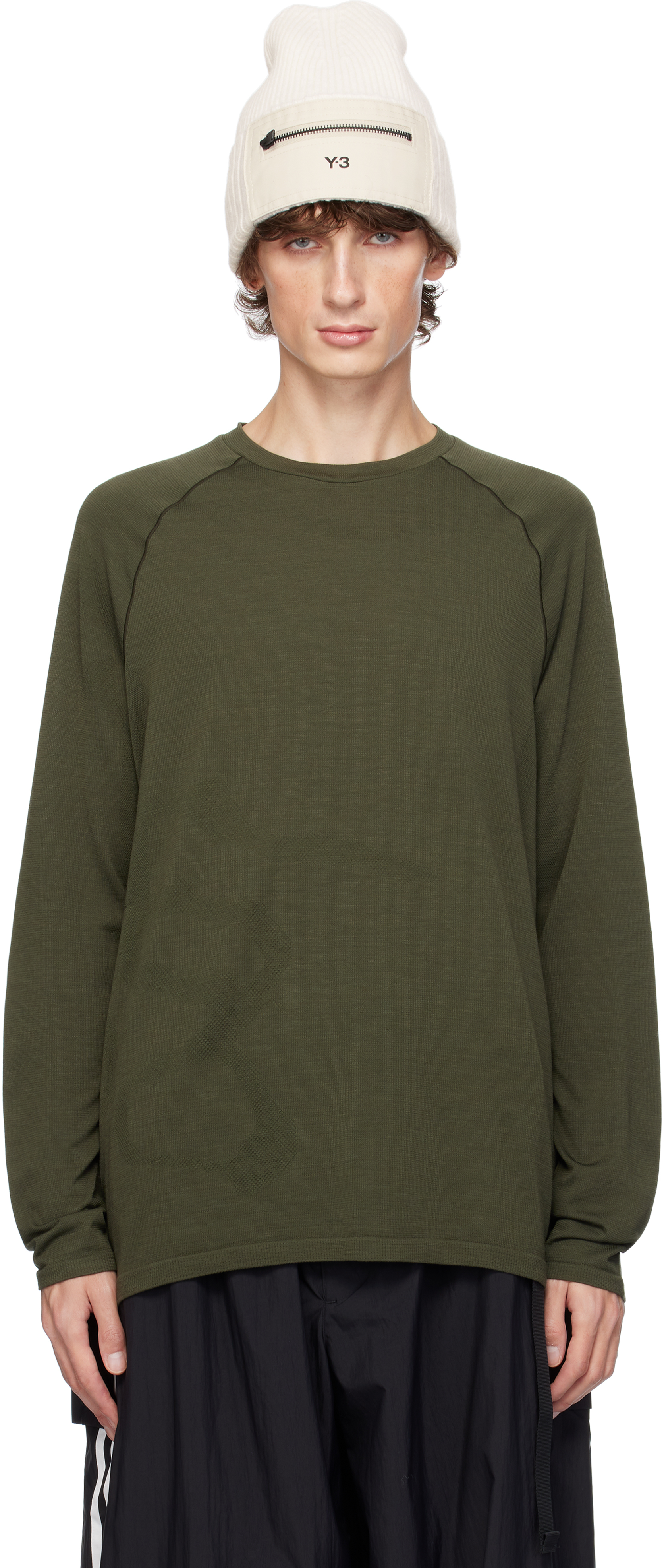 

Футболка цвета хаки для бега Y-3, Green